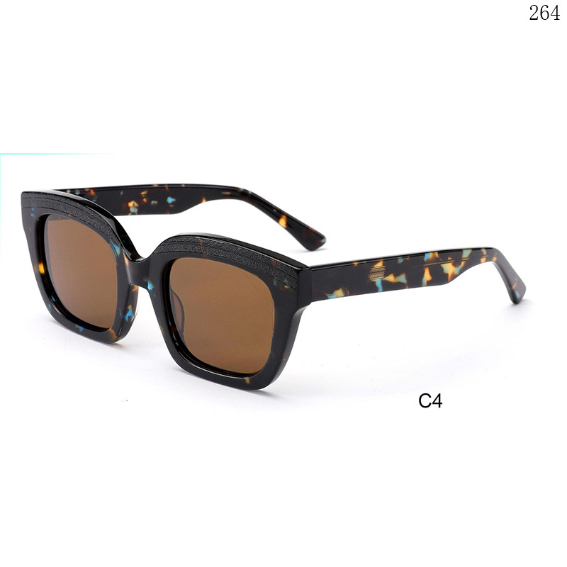 Dachuan Optical HS2855 China Supplier Vintage Design Acetate Óculos de sol Sunglasses with Logo Custom (9)